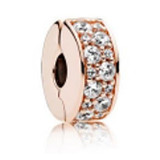 EDELL 100% 925 sterling silver Rose Gold Cleared CZ Charm beads Fits bangle DIY Bracelet Original Beads For Jewelry Making
