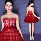 Don's Bridal In Stock Red Embroidery Short Prom Party Cocktail Dresses 2016 Cocktail Dress vestidos de coctel robe cocktail