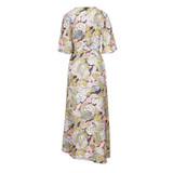 DOMODA Floral Printed Maxi Dress Women Loose Wrap Tie Waist Casual Summer Dresses Long Ladies Butterfly Vestidos Robe Female
