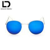 DOLCE VISION Female Vintage Sunglasses Women Silver Mirror Sun Glasses For Women Brand 2017 Retro Lunette Oculos Ladies