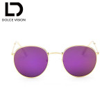 DOLCE VISION Female Vintage Sunglasses Women Silver Mirror Sun Glasses For Women Brand 2017 Retro Lunette Oculos Ladies