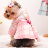 dog warm coat pet clothes for dogs and cats small dog clothes winter jacket  plaid overcoat windbreaker