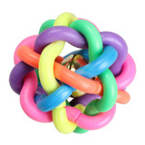 Dog's Toys Pet Dog Cat Toy Colorful Rubber Round Ball with Small Bell Toy For Dog