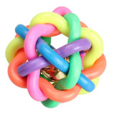 Dog's Toys Pet Dog Cat Toy Colorful Rubber Round Ball with Small Bell Toy For Dog