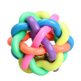 Dog's Toys Pet Dog Cat Toy Colorful Rubber Round Ball with Small Bell Toy For Dog