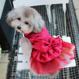 Dog Puppy Wedding Party Lace Dress Clothes Bow Tutu Princess Dress Pet Apparel