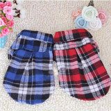 Dog Pet Casual Plaid Lapel Button Shirt Jacket Cotton Blend Sweatshirt S-XL Large