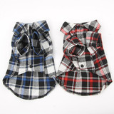 Dog Pet Casual Plaid Lapel Button Shirt Jacket Cotton Blend Sweatshirt S-XL Large