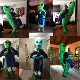 Green Alien costume Cosplay Mascot Inflatable costume Monster suit Party Halloween Costumes for Kids Adult