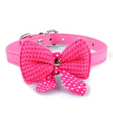 dog Collar 1PC Knit Bowknot Adjustable PU Leather Dog Puppy Pet Collars Necklace Aug4