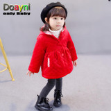 Doayni Baby 2017 Winter Jackets For Baby Girl Long Sleeve Hooded Coat Thick Warm Rabbit Baby Girl Cotton Clothing Infant