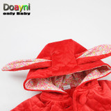 Doayni Baby 2017 Winter Jackets For Baby Girl Long Sleeve Hooded Coat Thick Warm Rabbit Baby Girl Cotton Clothing Infant