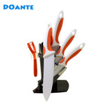 DOANTE Brand New Arrival Ceramic Knife Set Top Quality Kitchen Knives Set White Blade 3" 4" 5" 6" Inch + Peeler + Knife holder