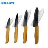 DOANTE Brand Black Blade Ceramic Knife Set With Bamboo Handle Top Quality Kitchen knives Set 3" 4" 5" 6" Paring Chef + Covers