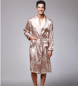 Soft Anti real silk Nightdress Robes for men Spring Autumn Style Nightdress Bath Robe Bathrobe Sleepwear Long sleeve Nightgowns