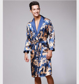 Soft Anti real silk Nightdress Robes for men Spring Autumn Style Nightdress Bath Robe Bathrobe Sleepwear Long sleeve Nightgowns