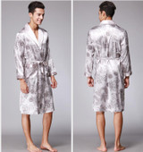 Soft Anti real silk Nightdress Robes for men Spring Autumn Style Nightdress Bath Robe Bathrobe Sleepwear Long sleeve Nightgowns
