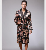 Soft Anti real silk Nightdress Robes for men Spring Autumn Style Nightdress Bath Robe Bathrobe Sleepwear Long sleeve Nightgowns