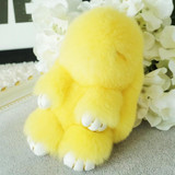 Soft 14cm Rex Rabbit Furs Keychain Pendant Bag Car Charm Tag Cute Mini Rabbit Toy Doll Real Fur Animal Keychains ws