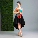 SOCCI Weekend White Black Cocktail Dress 2017 Sleeveless Beaded Hi Low Formal Wedding Party Dresses Embroidery Hi Lo Prom Gowns