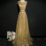 SOCCI Weekend 2017 Vintage Gold Embroidery Evening Dresses V Back Lace Up Modest Formal Prom Party Wedding Gowns abendkleider