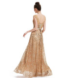 SOCCI Weekend 2017 Vintage Gold Embroidery Evening Dresses V Back Lace Up Modest Formal Prom Party Wedding Gowns abendkleider