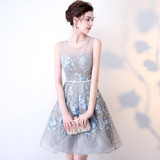 SOCCI Weekend 2017 Lace Knee Length Cocktail Dress with Flower Pattern Sashes Dresses vestidos de cocktel Robe Formal Party Gown
