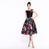 SOCCI Short Black Flowers Cocktail Dresses 2017 Sleeveless Formal Wedding Party Dress Embroidery Lace Up Back Robe De Cocktail