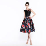 SOCCI Short Black Flowers Cocktail Dresses 2017 Sleeveless Formal Wedding Party Dress Embroidery Lace Up Back Robe De Cocktail