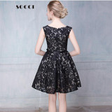 SOCCI Custom made New girls Black Lace short cocktail dresses for juniors  Short Prom Dress Formal Wedding Party Gowns Plus size