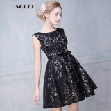SOCCI Custom made New girls Black Lace short cocktail dresses for juniors  Short Prom Dress Formal Wedding Party Gowns Plus size