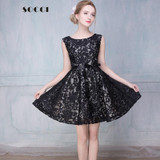SOCCI Custom made New girls Black Lace short cocktail dresses for juniors  Short Prom Dress Formal Wedding Party Gowns Plus size