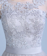SOCCI Grey Short Cocktail Dresses 2017 Three Quarter Sleeves Tulle Lace Prom Dress Formal Wedding Party Gown Vestidos de curtos