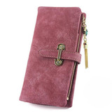 SoAr Wallet Women Luxury Brand Coin Purse Bag Female Clutch Handbags Tassel Long Nubuck Leather Wallets Fashion Famous Design