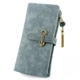 SoAr Wallet Women Luxury Brand Coin Purse Bag Female Clutch Handbags Tassel Long Nubuck Leather Wallets Fashion Famous Design