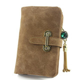 SoAr Wallet Women Luxury Brand Coin Purse Bag Female Clutch Handbags Tassel Long Nubuck Leather Wallets Fashion Famous Design