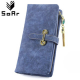SoAr Wallet Women Luxury Brand Coin Purse Bag Female Clutch Handbags Tassel Long Nubuck Leather Wallets Fashion Famous Design