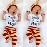 Snuggle this Muggle Baby Boys Girls Romper Pants Hat 3Pcs Outfit Set Clothes