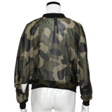 snowshine #3522  Women Stand Collar Long Sleeve Zipper Camouflage Printed Bomber Jacket free shipping