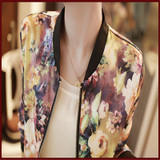 snowshine #3001  2016 women basic coats jacket 1PC Women Stand Collar Long Sleeve Zipper Floral Printed Bomber Jacket