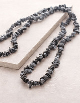 Snowflake Obsidian Gemstone Nugget Necklace