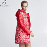 Snow Classic women winter vintage Jacket padded coat thick long female parka women winter jacket Geometric hot product 2017