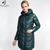 Snow Classic Female Winter Jacket 2016 Very Warm Winter Coats Hooded Jacket Parka Womens Quilted Coat 14392