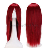 SNOILITE 24" 60cm Long Cosplay Wig Wine Red Party Dress Halloween Synthetic Heat Resistant Full Hair Wigs