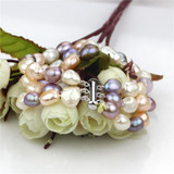 SNH 7.8inches 10mm AA baroque single pearl bracelet, natural pearl bracelet, bridal pearl bracelet