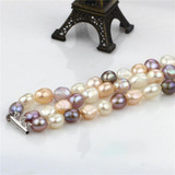 SNH 7.8inches 10mm AA baroque single pearl bracelet, natural pearl bracelet, bridal pearl bracelet