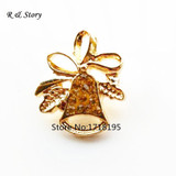 Snap Jewelry Christmas Bell Gold Plating Custom Snap Button New 2017