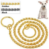 Snake Chain Dog Show Collar Heavy Metal Chain Dog Training Choke Collar Strong Chrome or Gold 3mm 4mm 5mm