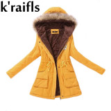 k'raifls Warm Parkas Women Coat Fashion Autumn Winter Jacket Women Fur Collar Long Parka Plus Size Hoodies Casual Cotton Outwear