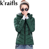 k'raifls Fashion Winter Jacket Women Slim Short Cotton-padded Hooded Jacket Coat Parka Female Outerwear Winter Coat Women 2017
